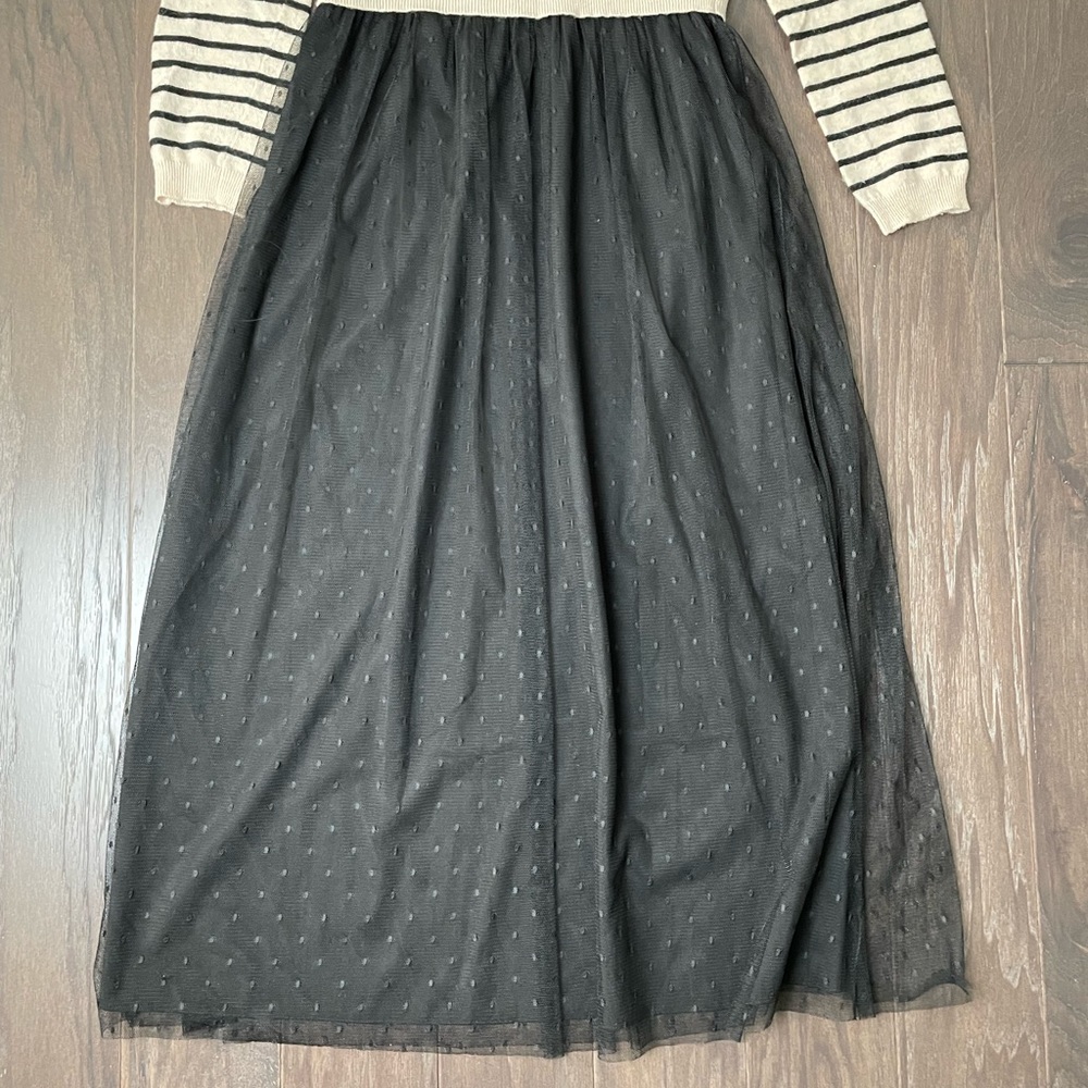 Red Valentino Wool Sweater Black Lace Maxi Dress - Picture 3 of 12